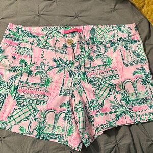Lilly Pulitzer Pink and Green Patterned Shorts